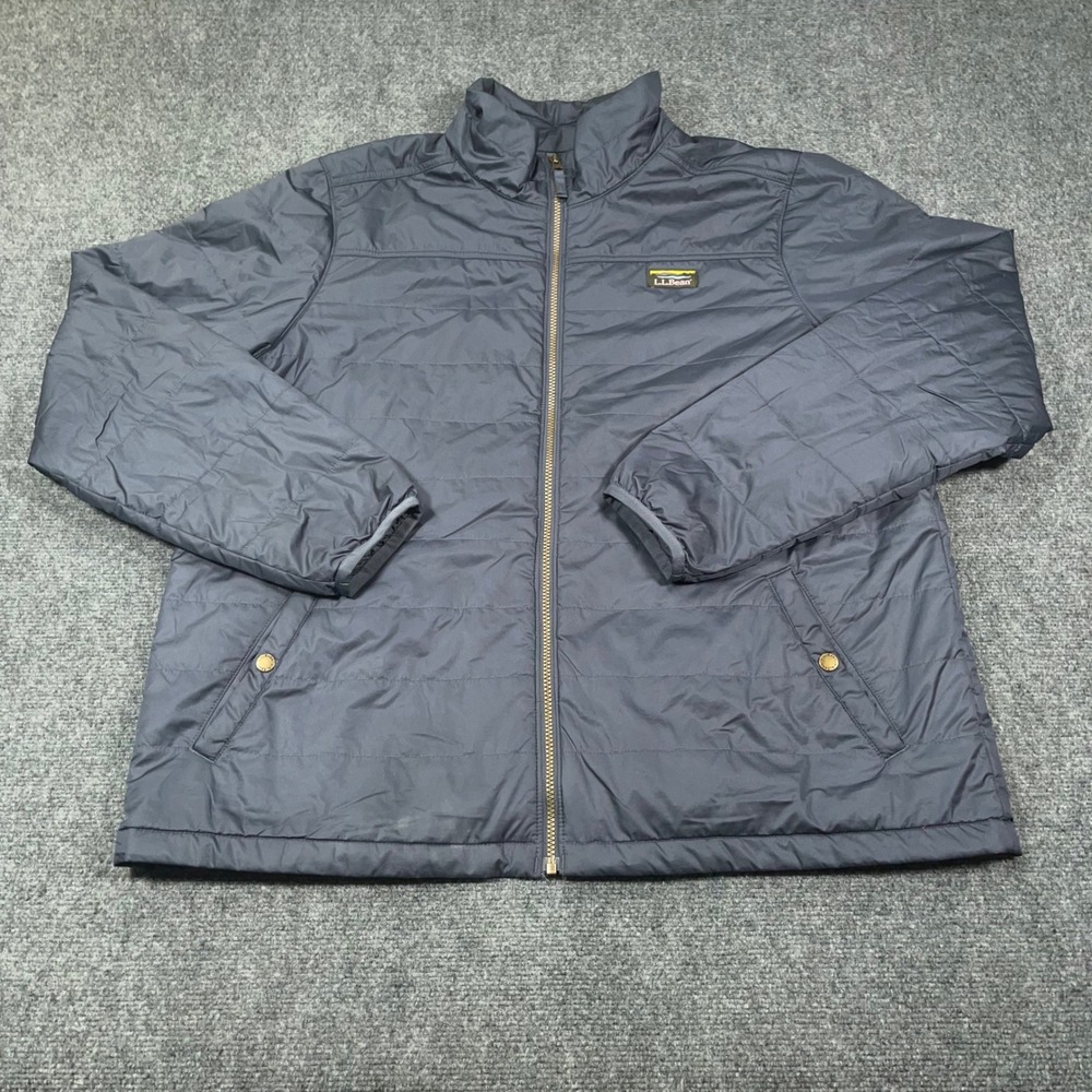 LL Bean Primaloft Packaway Puffer Jacket Mens XXL Regular Quilted Navy 511448